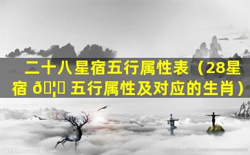 二十八星宿五行属性表（28星宿 🦉 五行属性及对应的生肖）